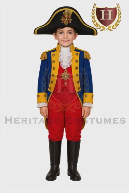 Children's General Rochambeau Revolutionary War Officer Uniform, Children's French Revolutionary War General Uniform