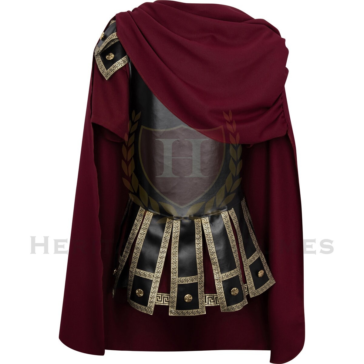 Burgudy Roman cloak, crafted from durable heavy poly gabardine fabric. Designed with a slip-over-the-head fit, draping elegantly over the shoulders. A historical garment inspired by the pallium and lacerna, perfect for Roman reenactments, theatrical performances, and historical cosplay.