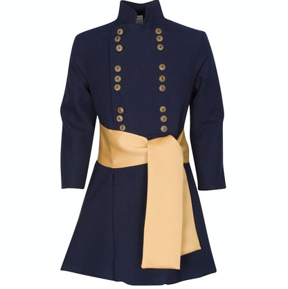 Gold satin military waist sash designed to be worn around the waist, often symbolizing rank or status, adding a touch of elegance and authenticity to ceremonial uniforms