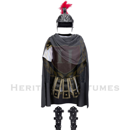 Grey Roman cloak, crafted from durable heavy poly gabardine fabric. Designed with a slip-over-the-head fit, draping elegantly over the shoulders. A historical garment inspired by the pallium and lacerna, perfect for Roman reenactments, theatrical performances, and historical cosplay.