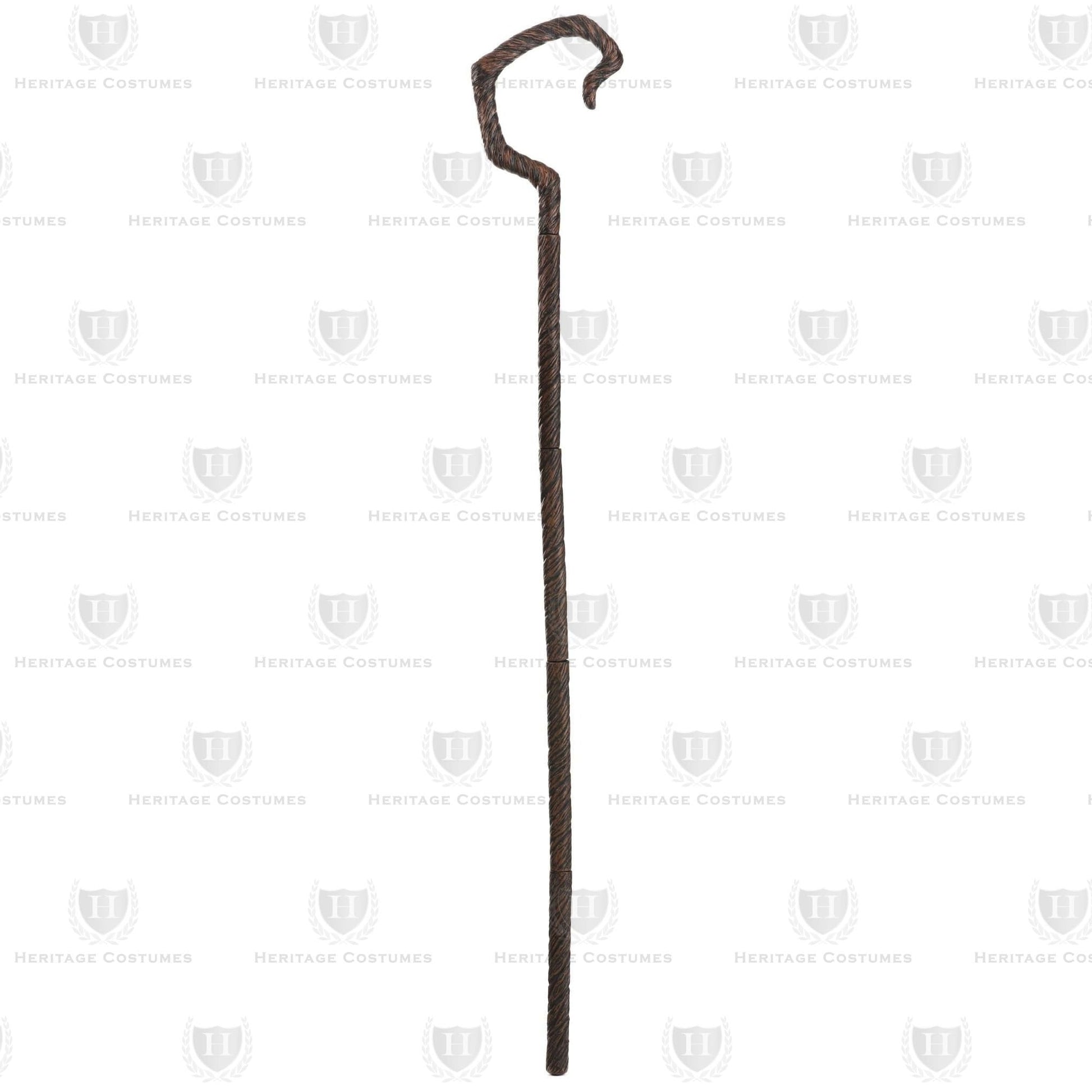 Shepherd’s staff costume accessory features a classic curved design. It is perfect for completing nativity costumes and biblical reenactment outfits.
