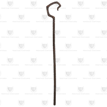 Shepherd’s staff costume accessory features a classic curved design. It is perfect for completing nativity costumes and biblical reenactment outfits.