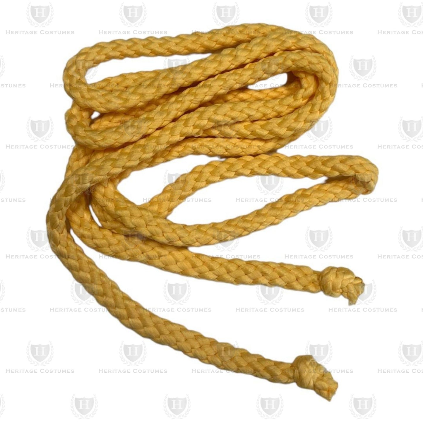 Gold rope belt designed to cinch at the waist, providing an adjustable fit for Roman and Grecian tunics. Perfect for historical reenactments, theatrical performances, toga costumes, and ancient warrior or senator attire.