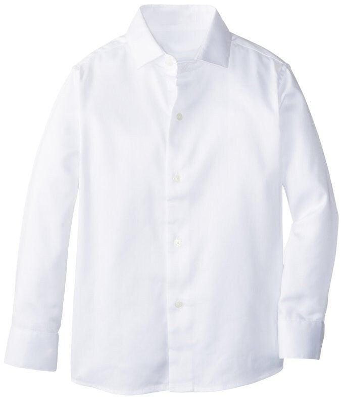 A white dress shirt in a turndown style, crafted from a cotton-polyester blend, is included as part of the military uniform costume for a sharp and professional historical look.