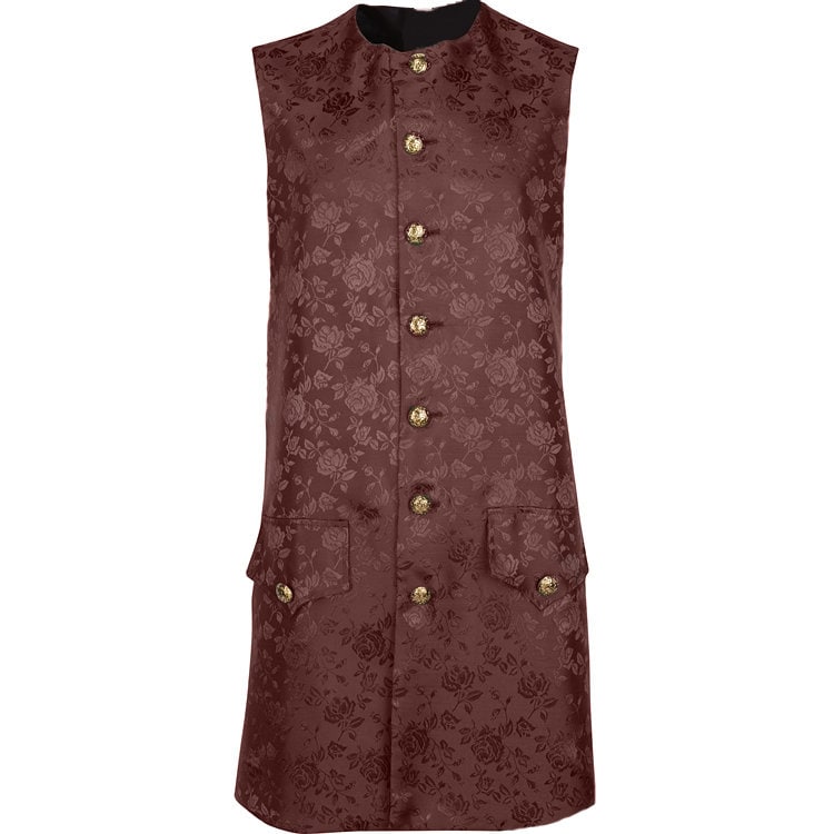 Colonial Men's Long Vested Brocade Waistcoat