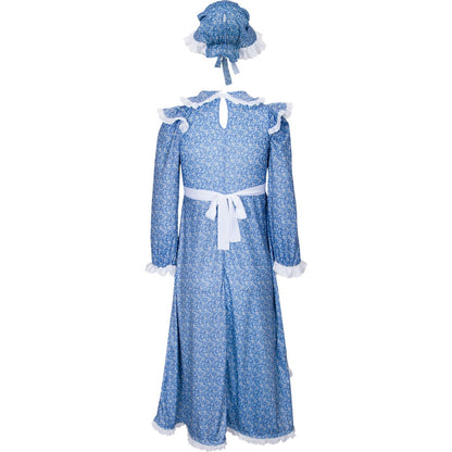 American Frontier Pioneer Girl Dress with Matching Bonnet and Apron