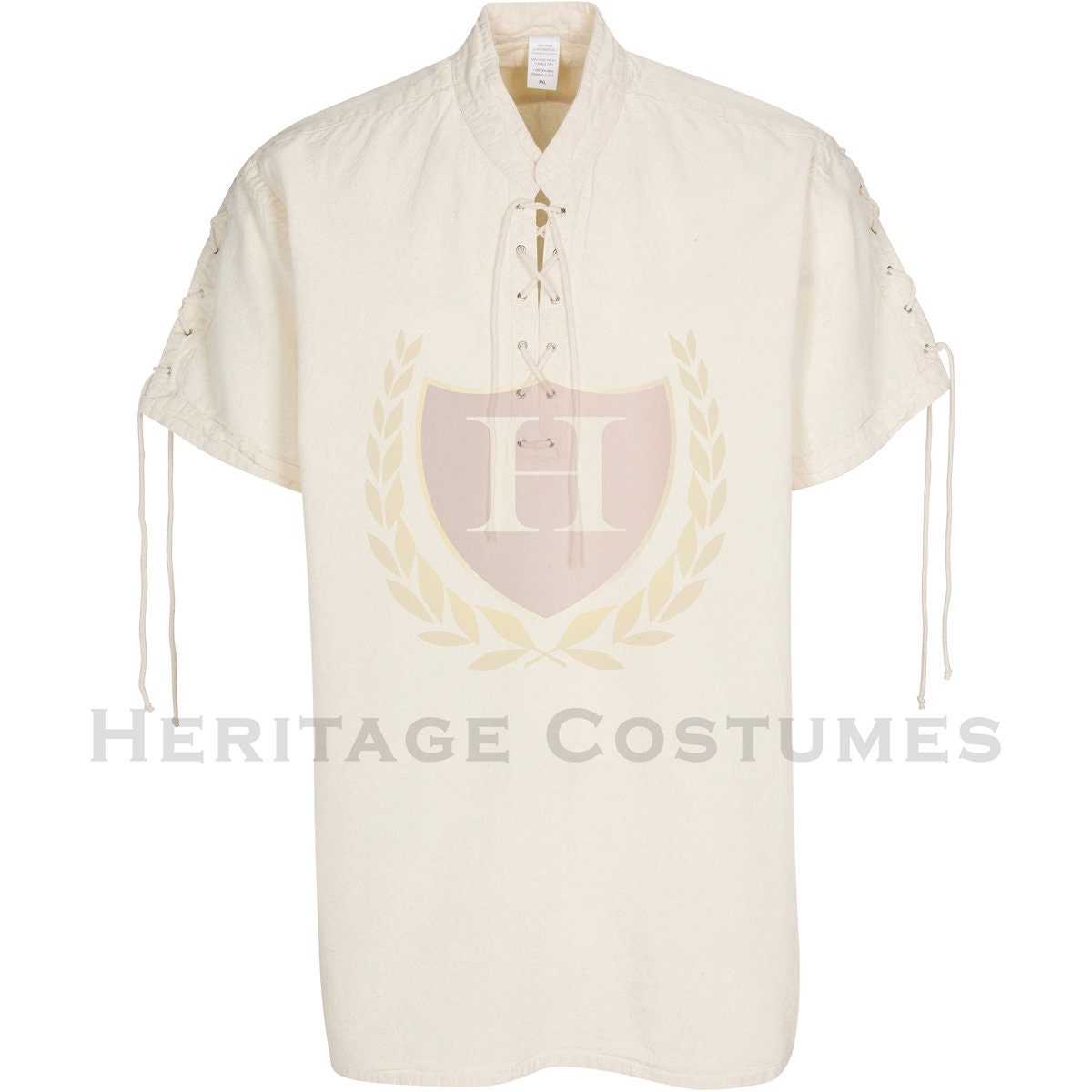 Men's Lace-Up Short Sleeve Renaissance Shirt