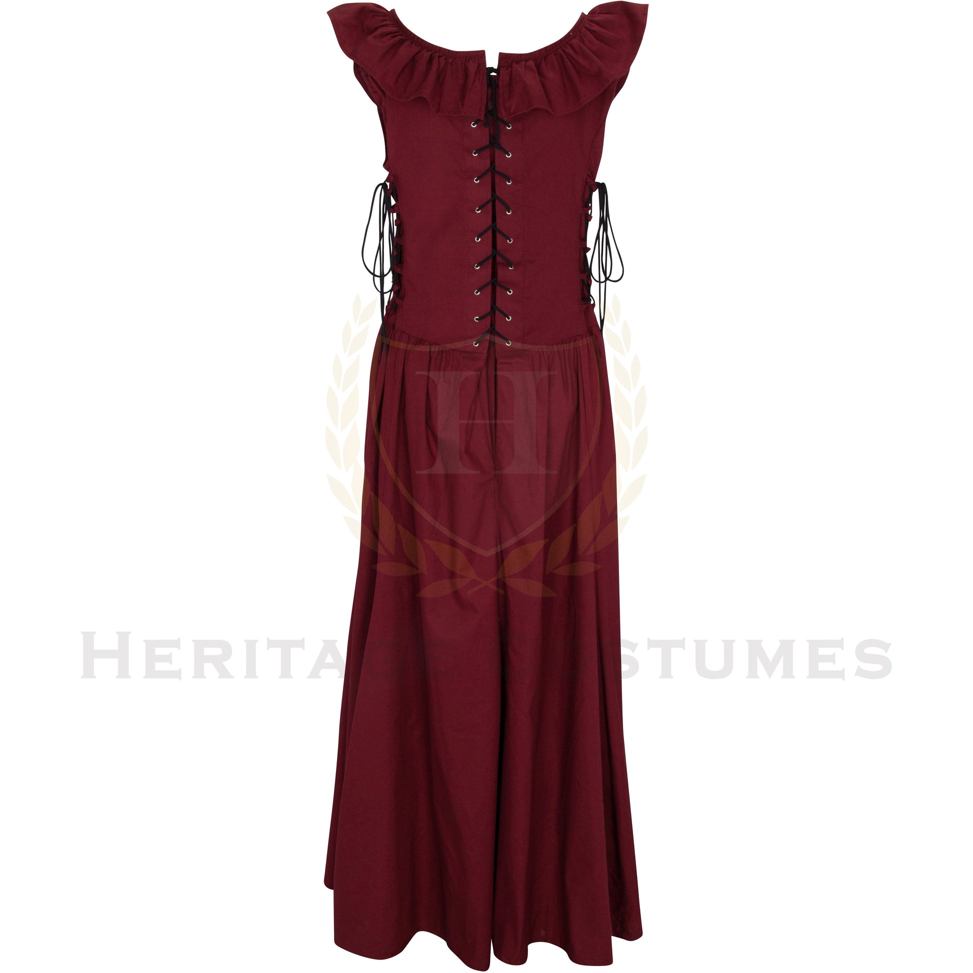 Medieval Cotton Lace up Renaissance Dress Red / 3X Medieval Cotton Lace up Renaissance Dress Red / 3X