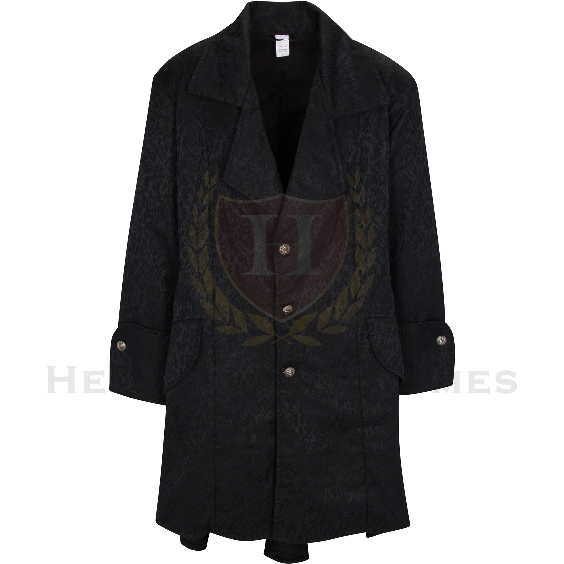 Pirate Frock Coat Black Brocade – Heritagecostumes
