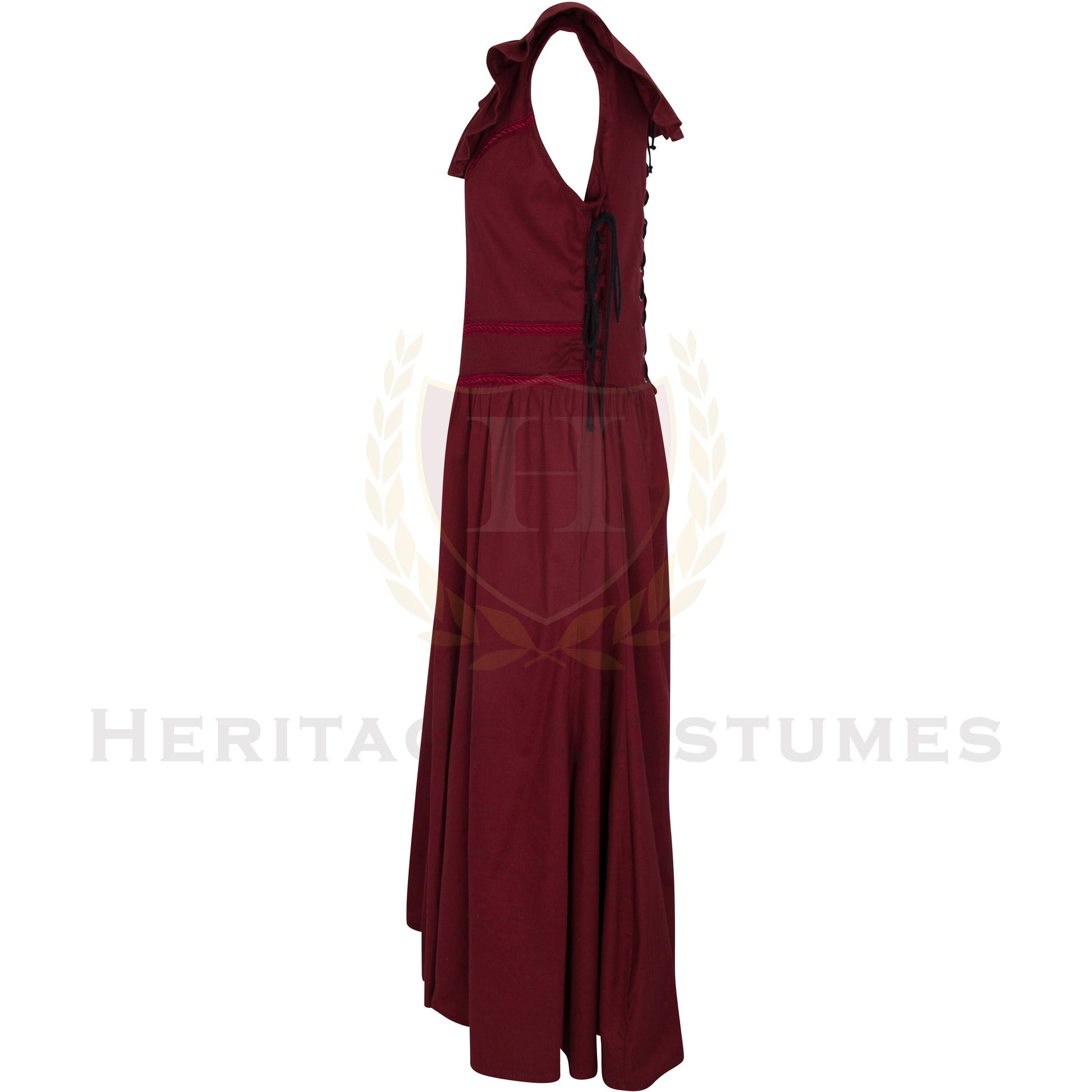 Medieval Cotton Lace up Renaissance Dress Black / 3X Medieval Cotton Lace up Renaissance Dress Black / 3X