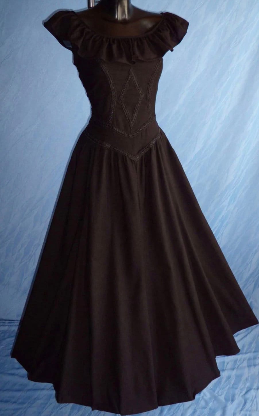 Medieval Cotton Lace up Renaissance Dress Black / 3X Medieval Cotton Lace up Renaissance Dress Black / 3X
