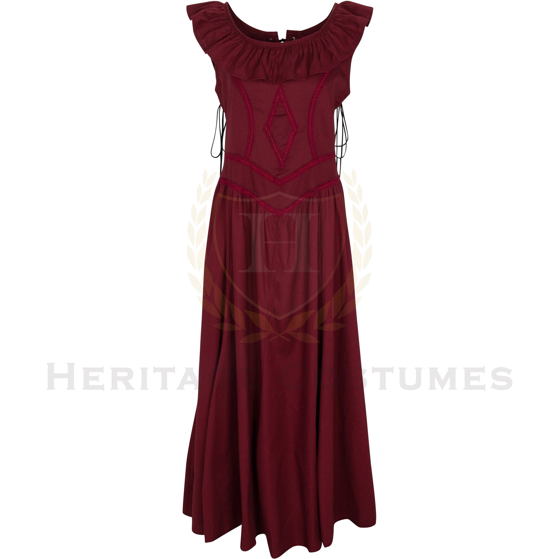 Medieval Cotton Lace up Renaissance Dress Black / 3X Medieval Cotton Lace up Renaissance Dress Black / 3X