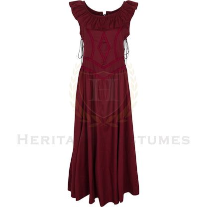 Medieval Cotton Lace up Renaissance Dress